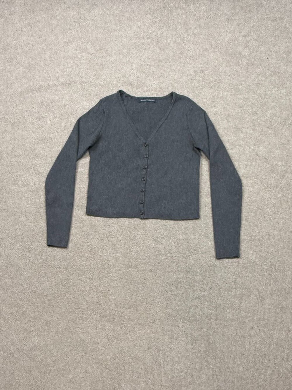 Brandy Melville Crop Cardigan Women's Size S Gray Stretch